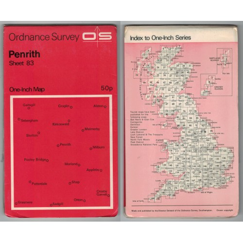 Ordnance Survey One-Inch Map No. 83 Penrith - Revised 1962-63 Ordnance Survey One-Inch Map No. 83 Penrith - Revised 1962-63