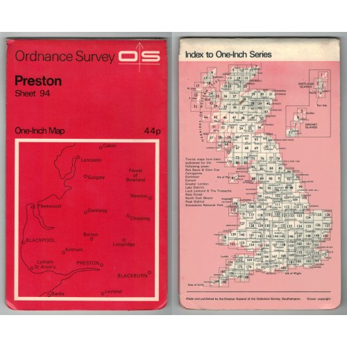 Ordnance Survey One-Inch Map No. 94 Preston - Revised 1958 Ordnance Survey One-Inch Map No. 94 Preston - Revised 1958