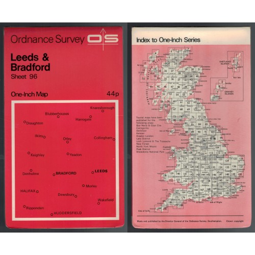 Ordnance Survey One-Inch Map No. 96 Leeds & Bradford - Revised 1964 Ordnance Survey One-Inch Map No. 96 Leeds & Bradford - Revised 1964