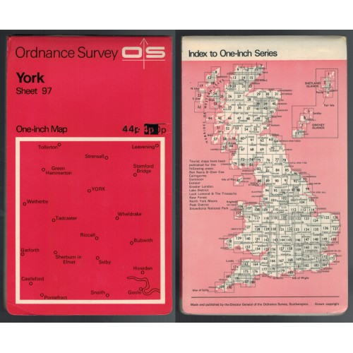 Ordnance Survey One-Inch Map No. 97 York - Revised 1958 Ordnance Survey One-Inch Map No. 97 York - Revised 1958