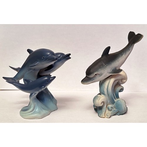 Pair of Hand Painted Dolphin Figurines Pair of Hand Painted Dolphin Figurines