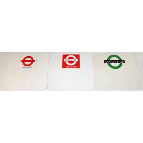 London Transport Paper Temporary Small Size Bus Stop Notice Flags (set of 3)