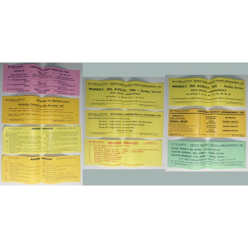 Southend & District Joint Services Set of 78 different Window Notices 1955-1969