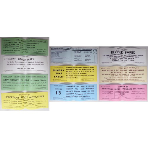 Southend & District Joint Services Set of 78 different Window Notices 1955-1969