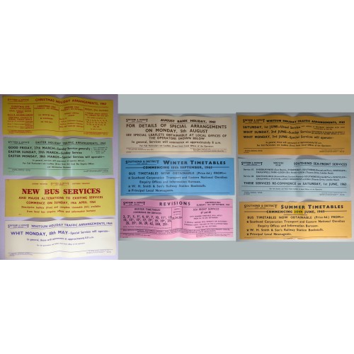 Southend & District Joint Services Set of 78 different Window Notices 1955-1969