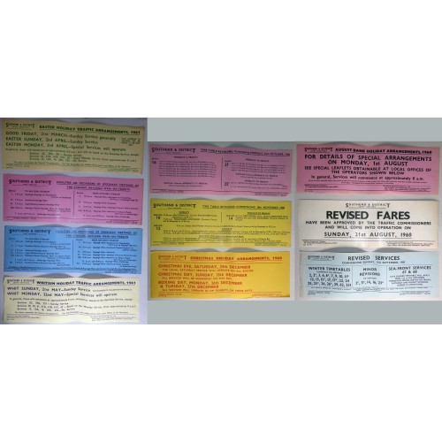 Southend & District Joint Services Set of 78 different Window Notices 1955-1969