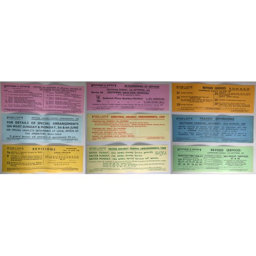 Southend & District Joint Services Set of 78 different Window Notices 1955-1969