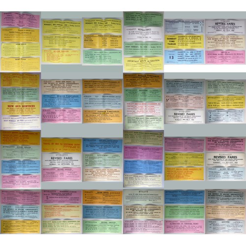 Southend & District Joint Services Set of 78 different Window Notices 1955-1969