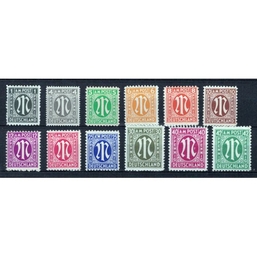 Germany set of 12 Allied Occupation mint stamps