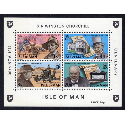 Isle of Man Churchill Centenary 1974 miniature sheet