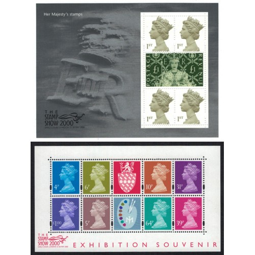 The Stamp Show 2000 Pair of Limited Edition Miniature Sheets inc. Dulac £1 mint never hinged
