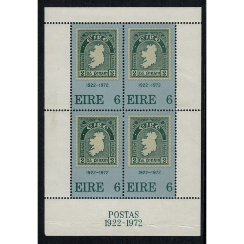 Ireland 50th Anniversary of  First Postage Stamps 1972 miniature sheet