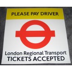 London Regional Transport Tickets Accepted Vinyl S...