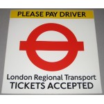 London Regional Transport Tickets Accepted Vinyl S...