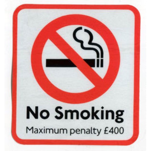 London Transport - Set of 4 Small No Smoking Rounded Vinyl Stickers