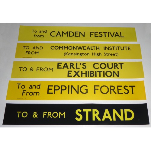London Transport RT To & From Advertising Slips (set of 5)