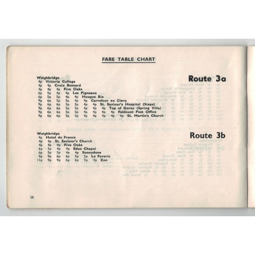 Jersey Motor Transport (JMT) Timetable Booklet - 1st October 1972
