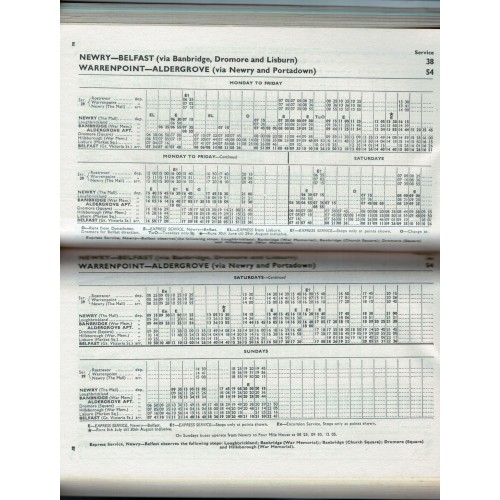 Ulsterbus Timetable General Booklet - 30th June 1969
